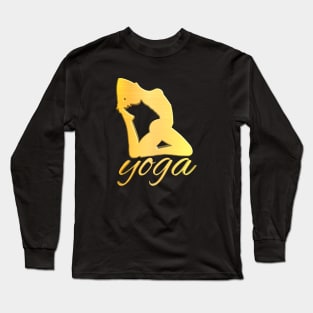 Shiny Gold Yoga pose no.1 with type Long Sleeve T-Shirt